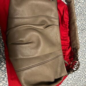 Lancel Paris authentic Taupe Leather Handbag